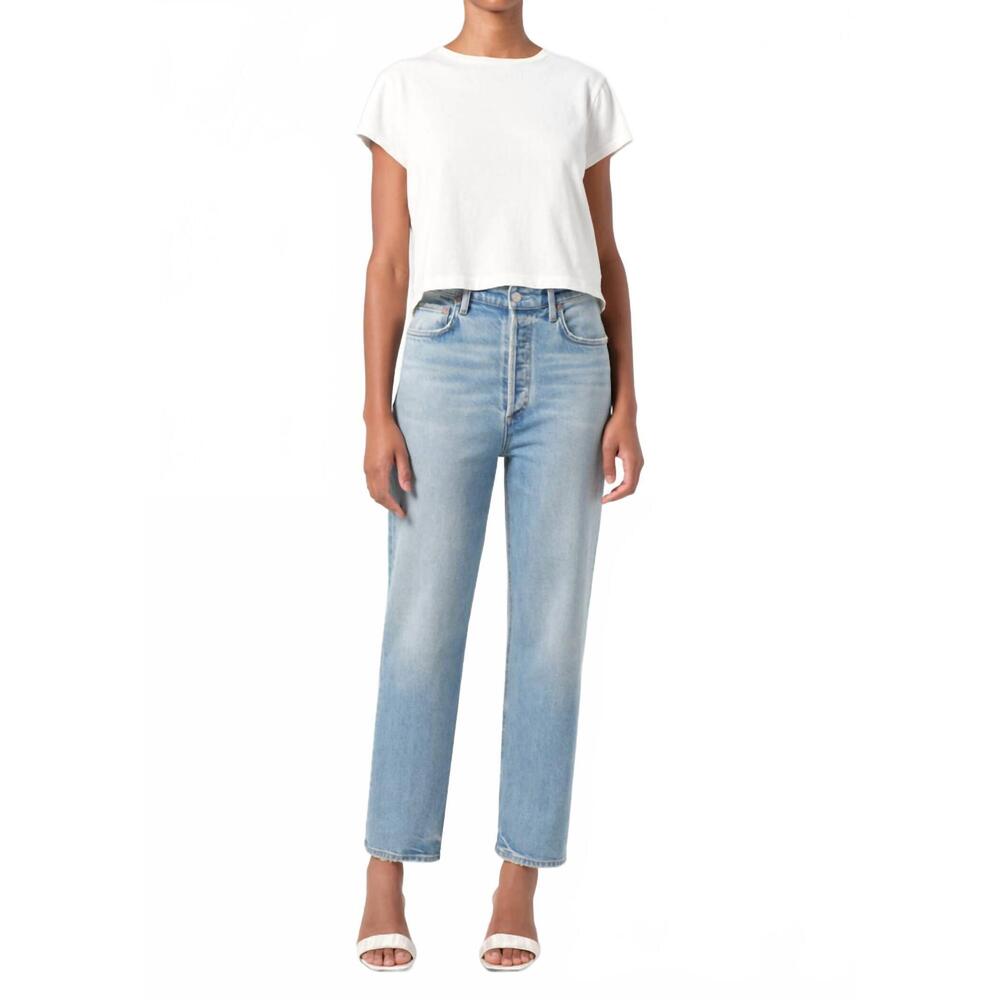 NEW AGOLDE 90's pinch waist crop jeans in ripple